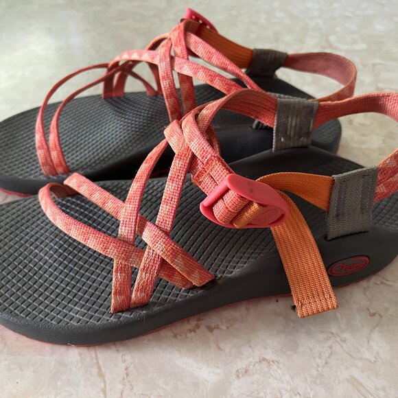 Chaco Sz 9 Wmns ZX/2 Cloud Dual Adjustable Straps Cushioned Sandal Orange/Pink - Picture 3 of 12